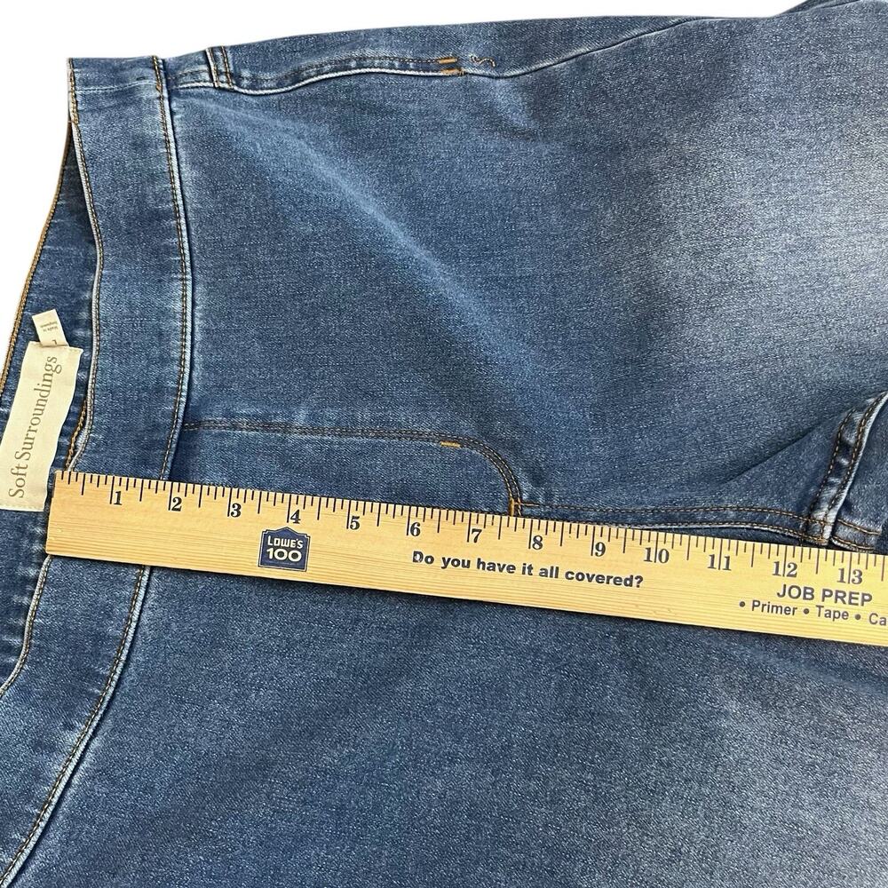 Soft Surroundings Ultimate Denim Pull On Slim Leg Jeans Large Straight Stretchy - Picture 6 of 8